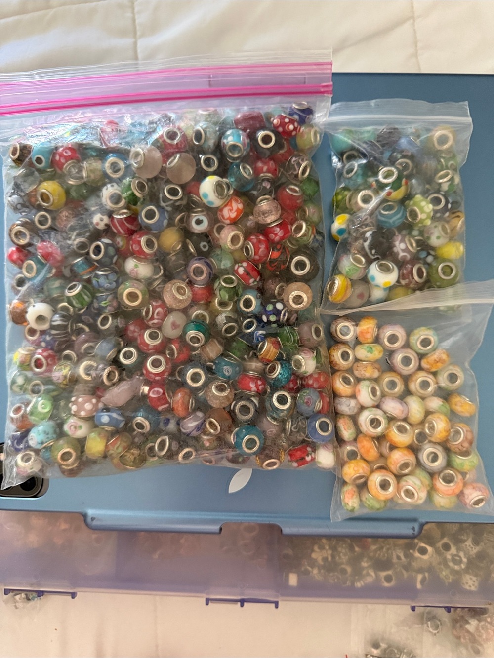 Multi-Color Glass European Style Beads for Crafts